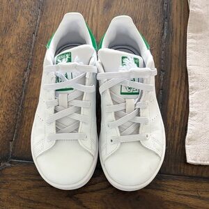 adidas White and Green Kids Low-Top Sneakers Stan smith